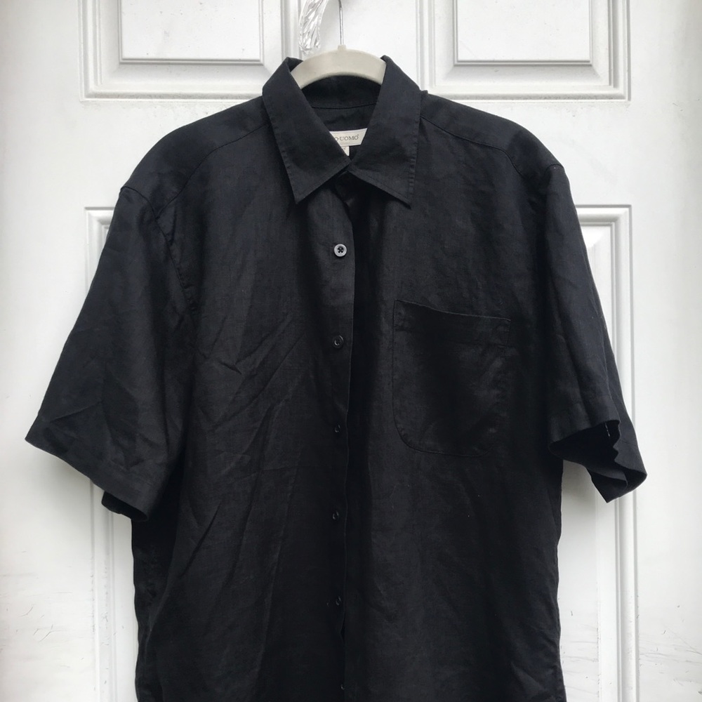 Men’s black linen shirt